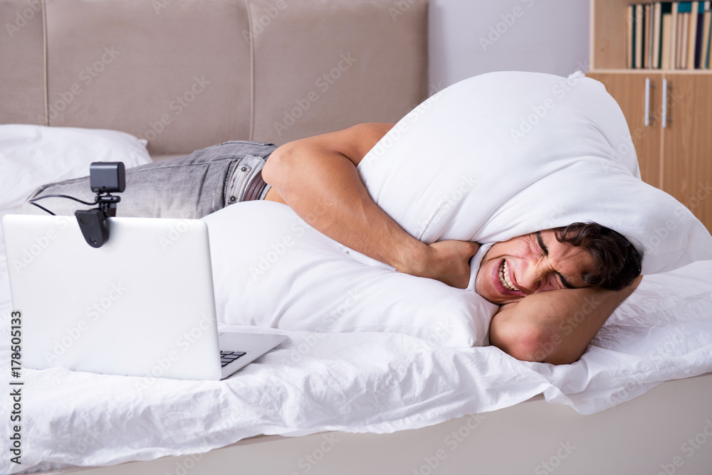 Young sexy man in online dating concept Young sexy man in online dating concept