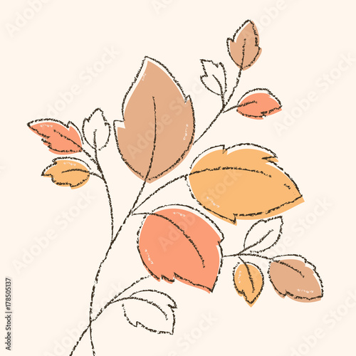 branch with leaves, decor element photo