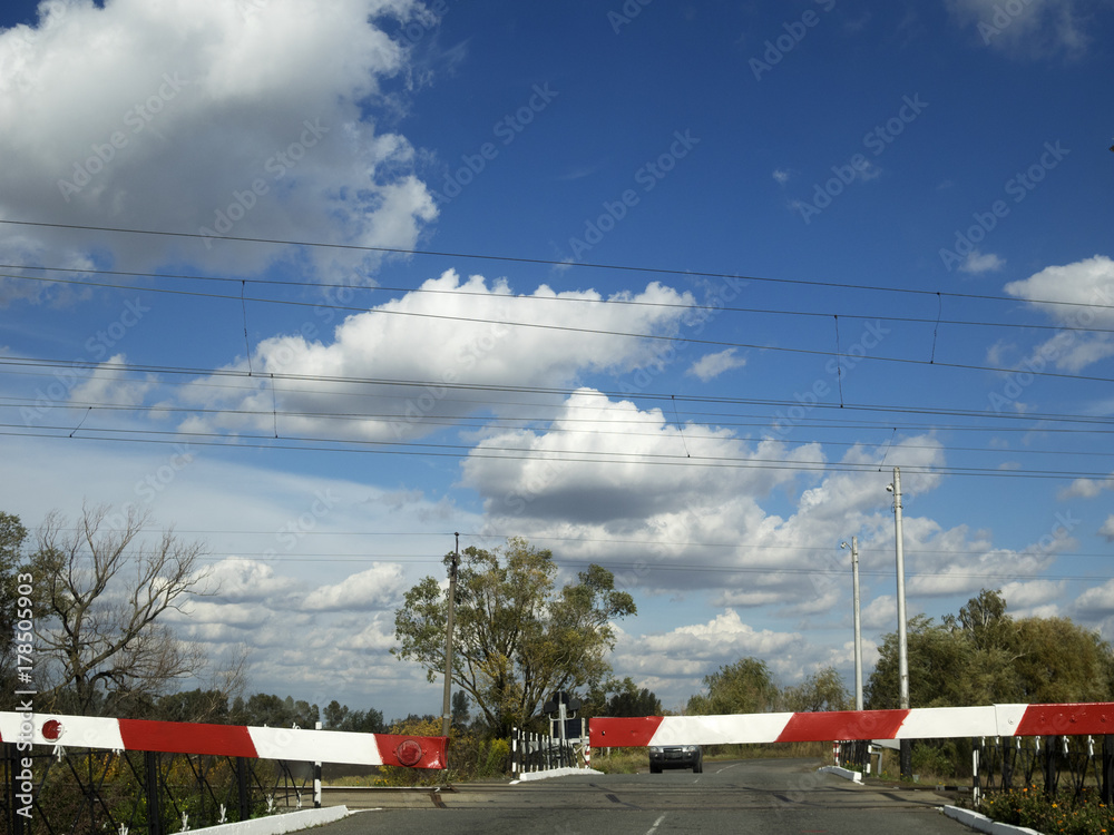 Fototapeta premium closed railroad crossing