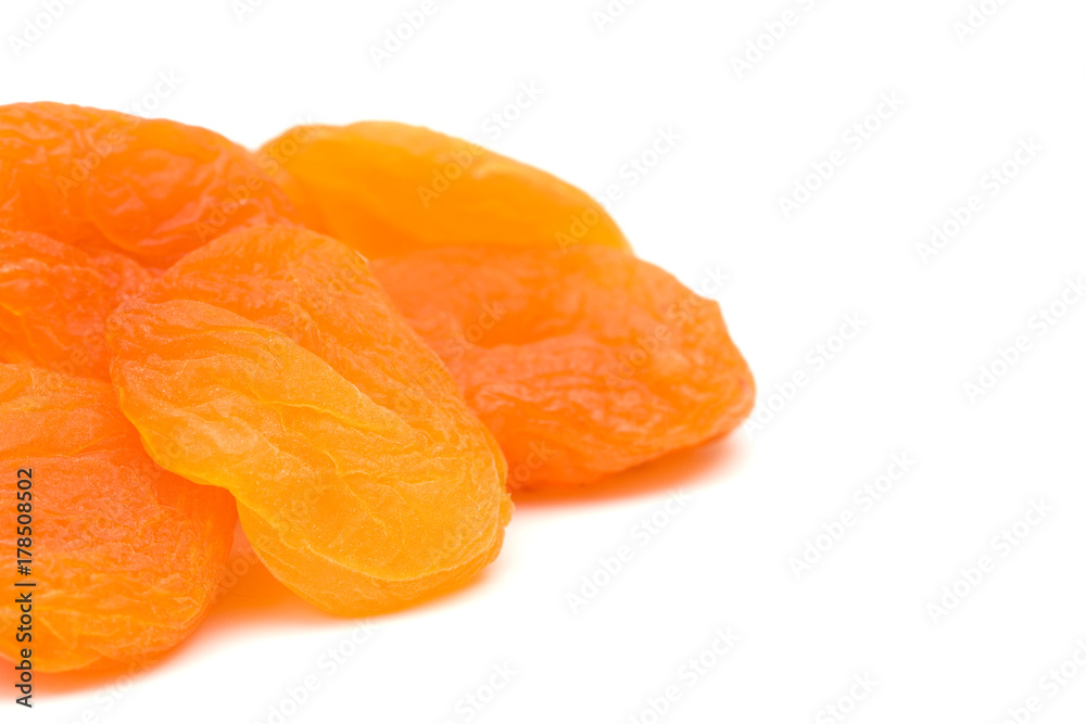 Dried Apricots on a White Background Dried Apricots on a White Background