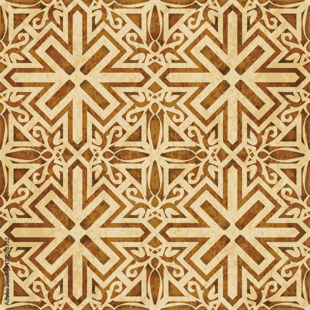 Retro brown watercolor texture grunge seamless background spiral cross geometry Retro brown watercolor texture grunge seamless background spiral cross geometry