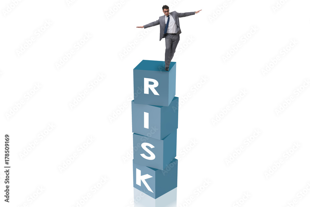 Fototapeta premium Businessman in risk and reward business concept