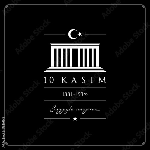 10 kasim vector illustration. (10 November, Mustafa Kemal Ataturk Death Day anniversary.)