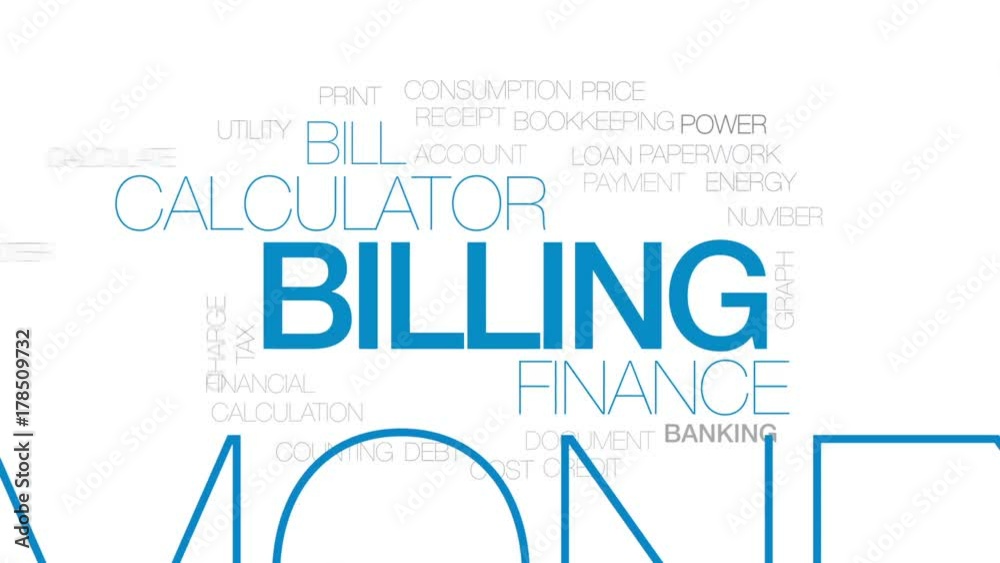 Billing animated word cloud, text design animation. Kinetic typography. Billing animated word cloud, text design animation. Kinetic typography.