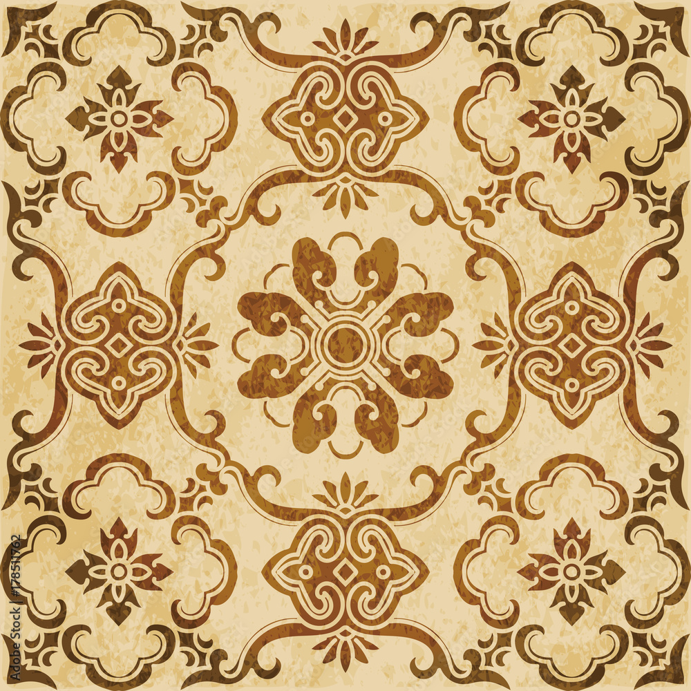 Retro brown watercolor texture grunge seamless background curve spiral cross flower Retro brown watercolor texture grunge seamless background curve spiral cross flower