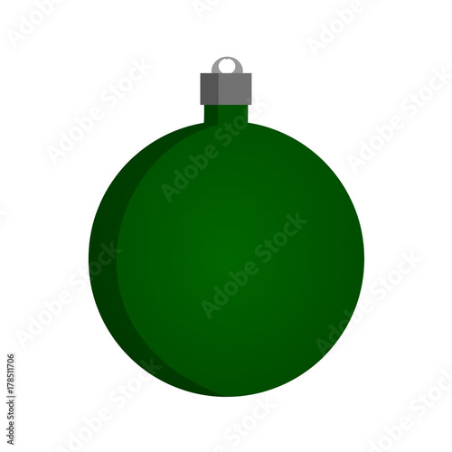 green Christmas ball isolated on white background 