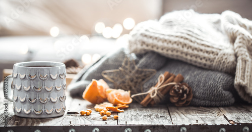 a cozy Christmas tea Cup still life