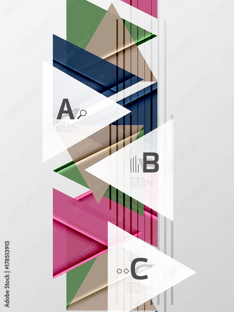 Color triangles background design