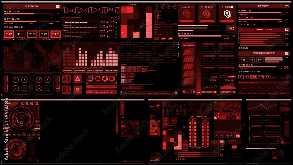 Red futuristic interface/Digital screen/Detailed abstract background ...