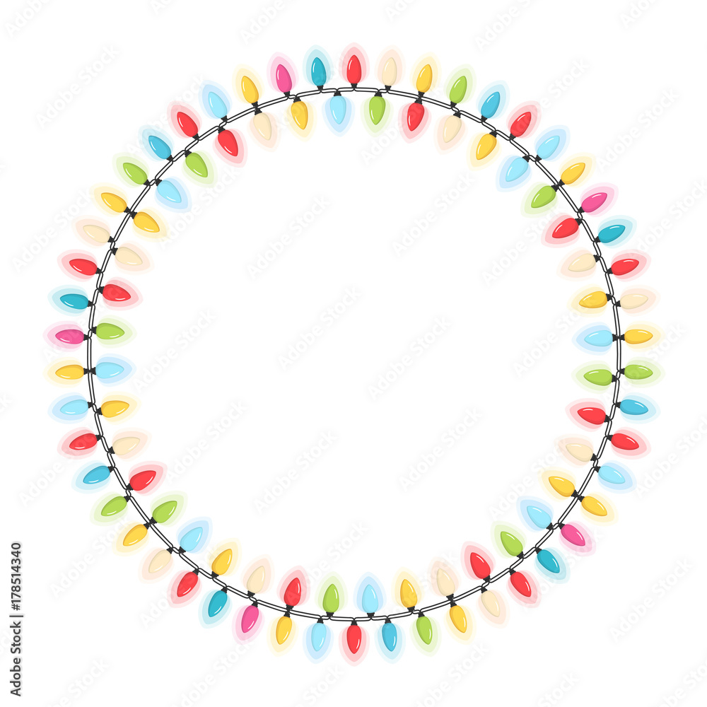 Naklejka premium Christmas Lights - Circle