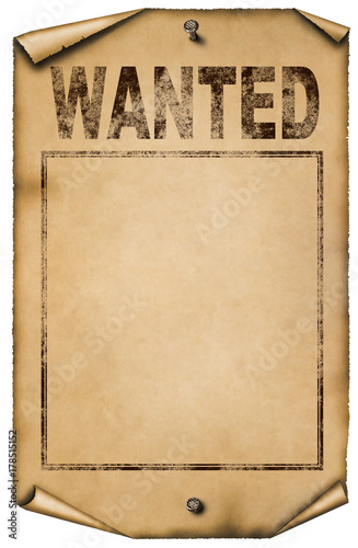 Blank western poster illustration. Isolated on white background