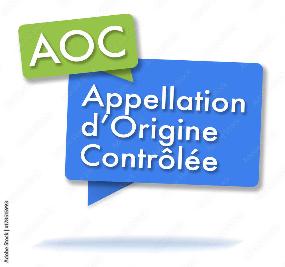 French AOC initals in colored bubbles French AOC initals in colored bubbles