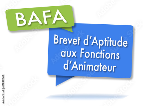 French BAFA certificate initals in colored bubbles