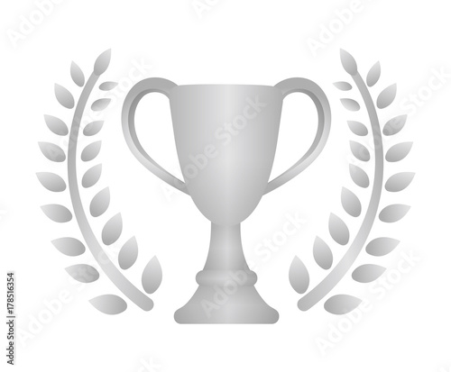 Trophy cup icon illustration. silver ( 2nd place ) 
