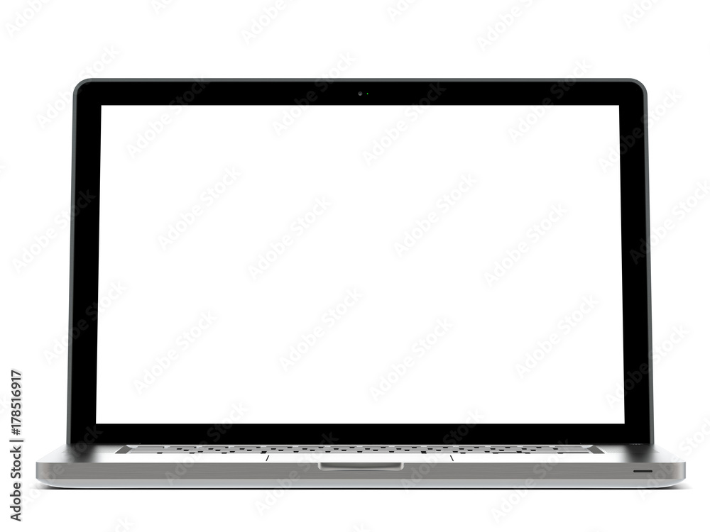 Front View of laptop with White Monitor Front View of laptop with White Monitor
