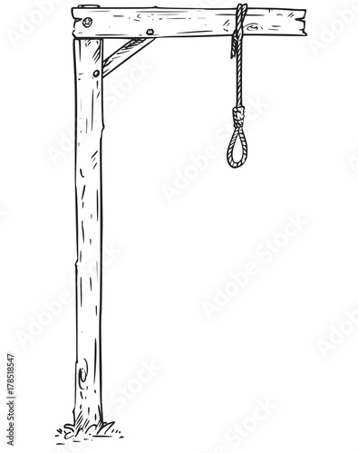 Drawing of Hang Knot Noose Gallows photo