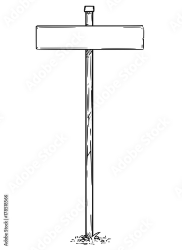 Empty Blank Sign Board Drawing