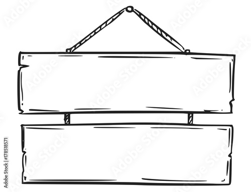Empty Blank Sign Board Drawing