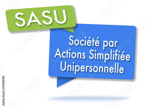 French SASU initals in colored bubbles