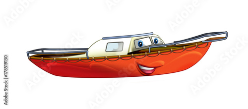 Cartoon motor boat - illustration for children