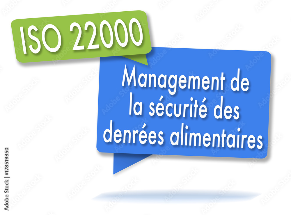 ISO 22000 quality management in colored bubbles ISO 22000 quality management in colored bubbles