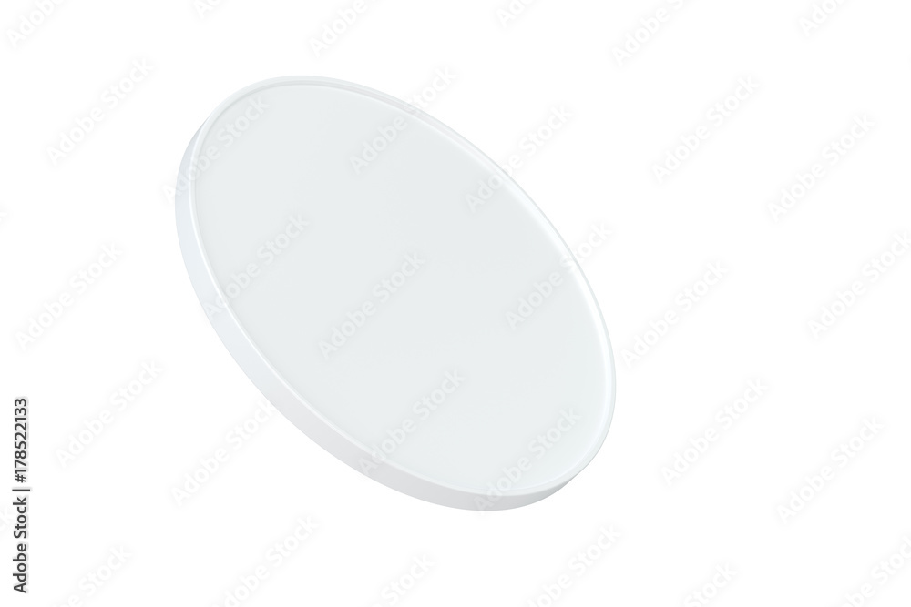 Blank round signboard on isolated white background. 3d rendering. Blank round signboard on isolated white background. 3d rendering.