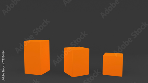orange squares display in dark background
