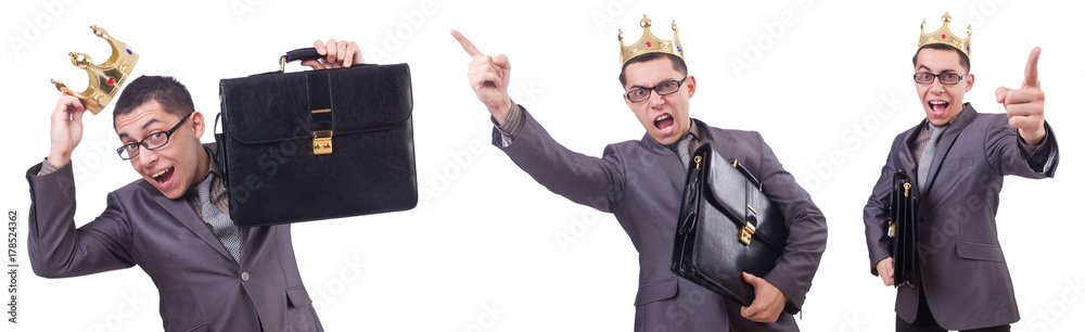 King businessman isolated on white King businessman isolated on white