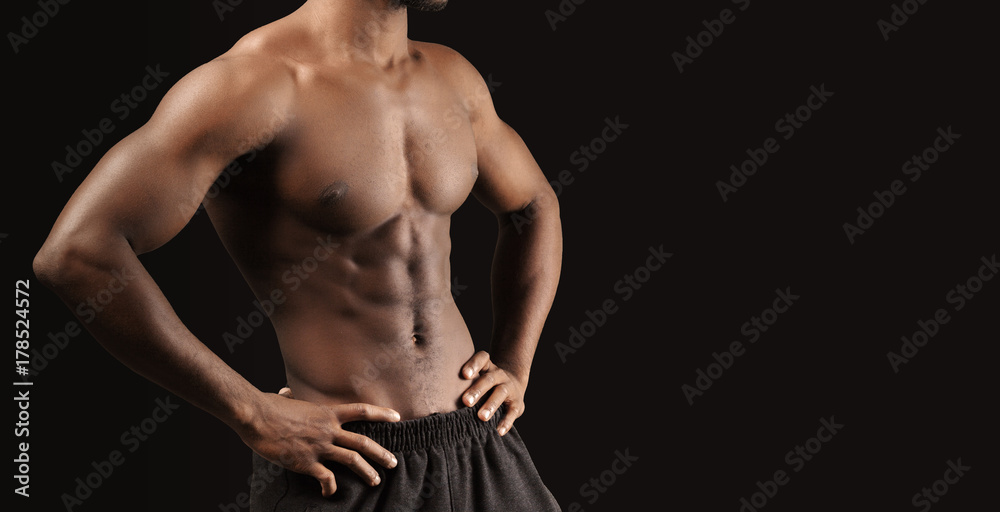 Close-up photo of afro american musculary young man Close-up photo of afro american musculary young man
