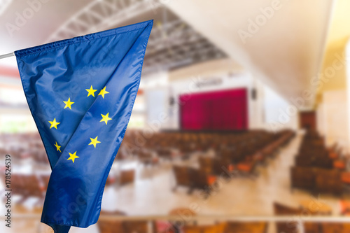 EU flag, euro flag, flag of european union waving