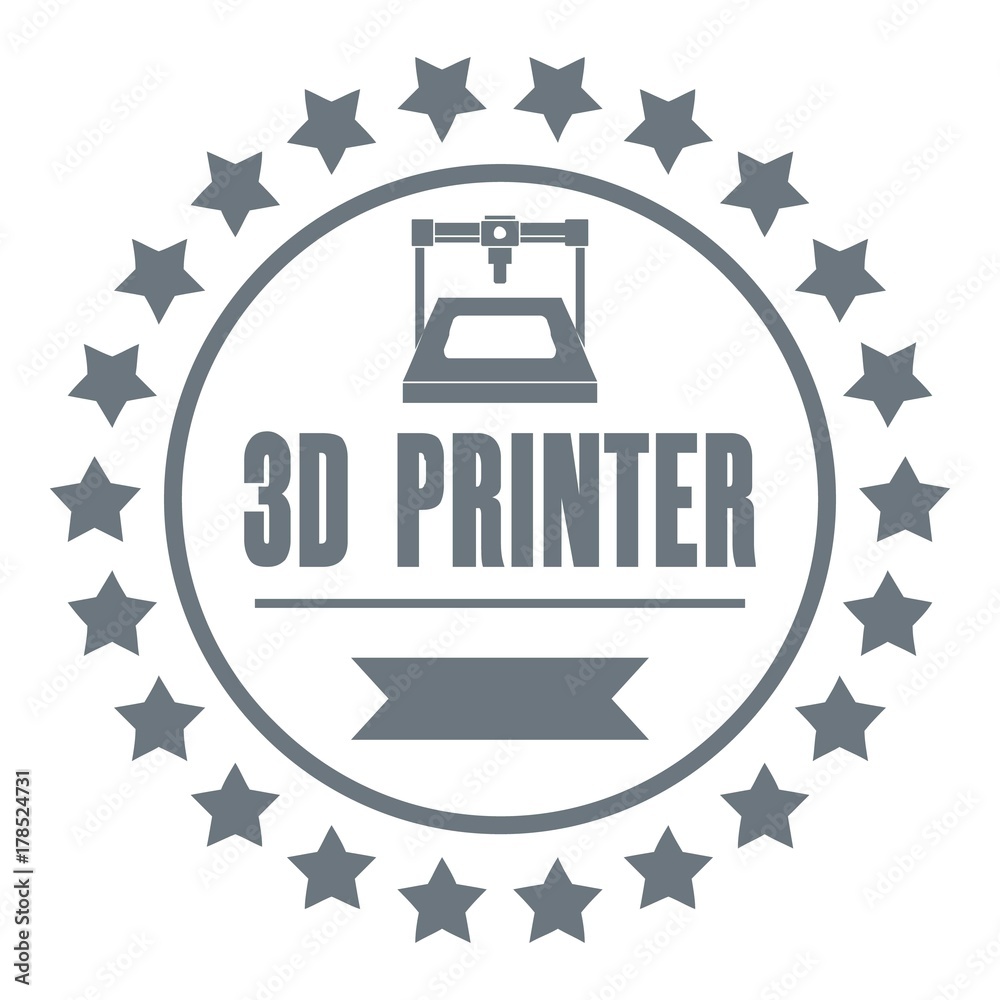 Obraz premium Prototype 3d printing logo, simple gray style