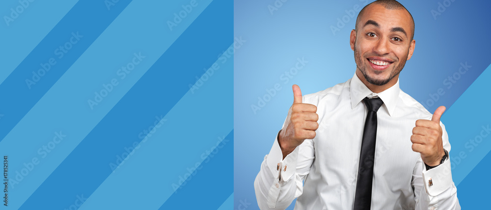 Close up portrait of successful confident african american corporate executive business man
