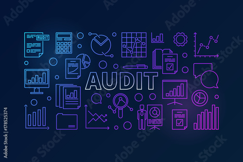 Audit horizontal vector colorful banner