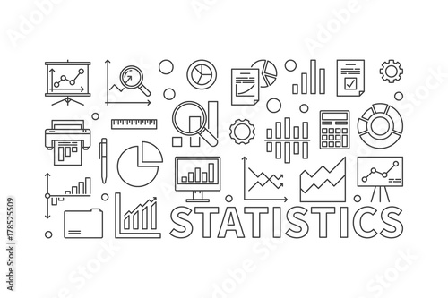 Vector statistics line vector illustration