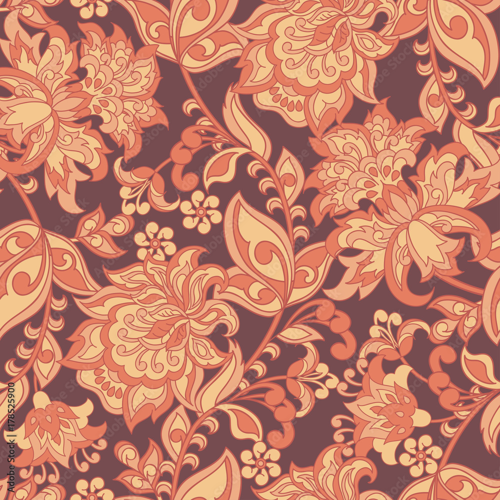 Seamless Floral pattern. Vintage vector background