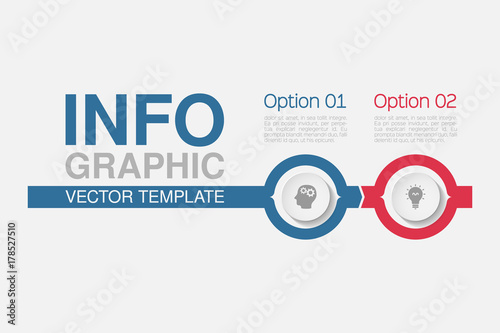 Vector infographic template for diagram, graph, presentation, chart, business concept with 2 options.