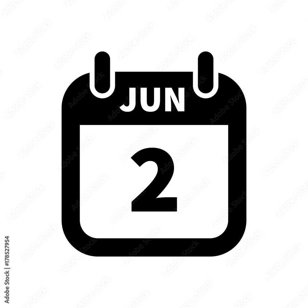 Simple black calendar icon with 2 may date isolated on white Simple black calendar icon with 2 may date isolated on white