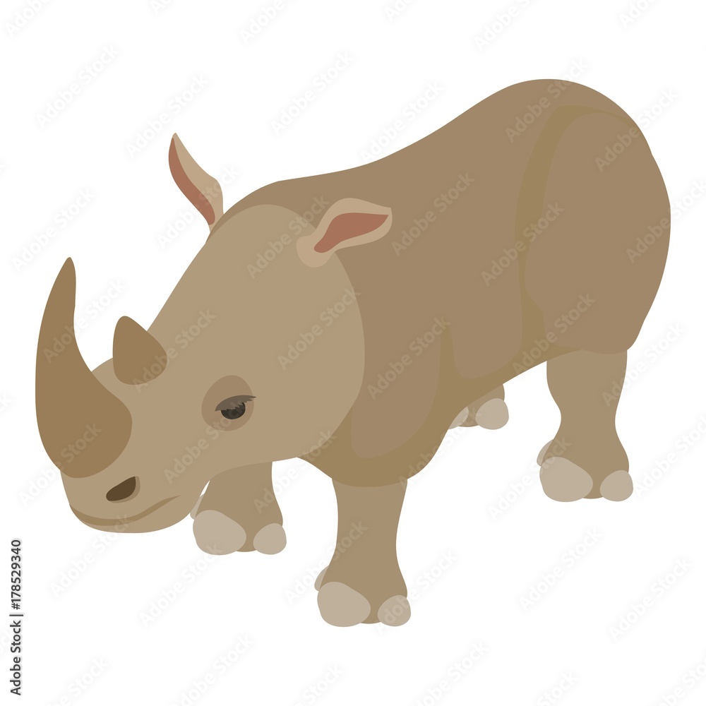Rhinoceros icon, isometric style
