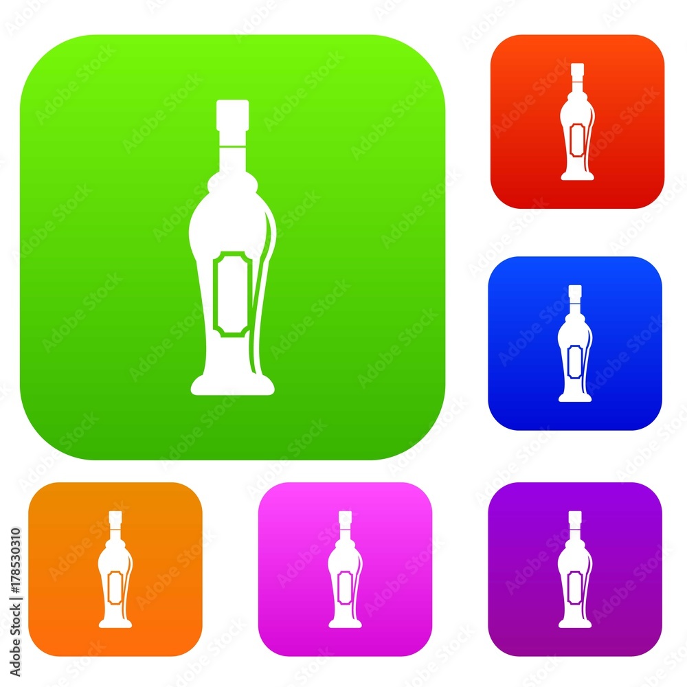 Alcohol bottle set color collection