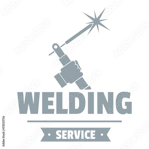 Welding workshop logo, simple gray style