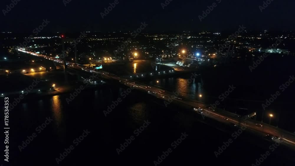 Night Aerial Flight Near Walt Whitman Bridge Philadelphia Night Aerial Flight Near Walt Whitman Bridge Philadelphia