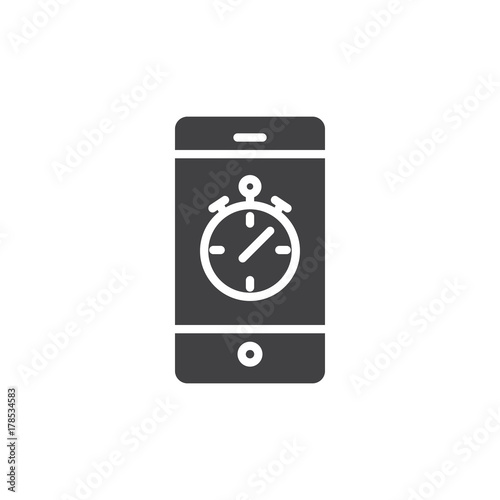 Free Download Smartphone and stopwatch icon vector, filled flat sign, solid pictogram isolated on white. chronometer symbol, logo illustration. - GFXLoad