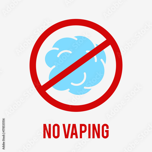 No vaping sign. E-cigarette prohibition icon on a white background. A pictogram is used to denote a vaping ban.