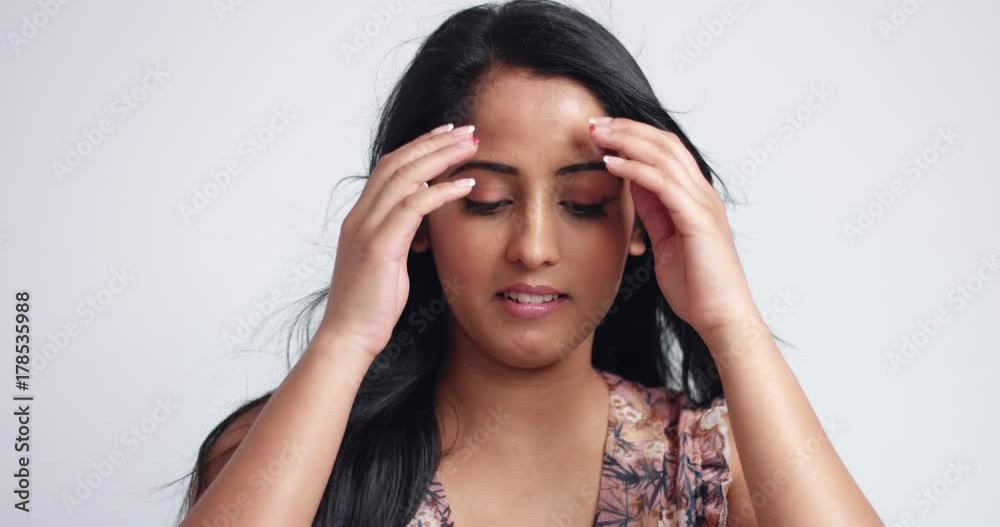 Slow motion video portrait of a beautiful ethnic woman with long flowy black hair Slow motion video portrait of a beautiful ethnic woman with long flowy black hair