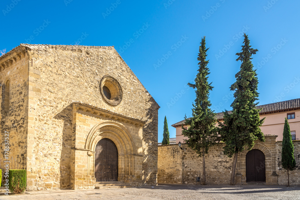 View at the church of Santa Cruz in Baeza, Spain
