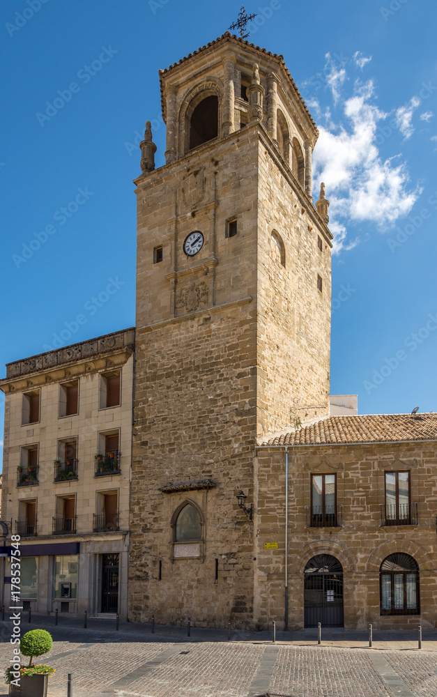 Tower Reloj in Ubeda town at the Ansalusia place - Spain