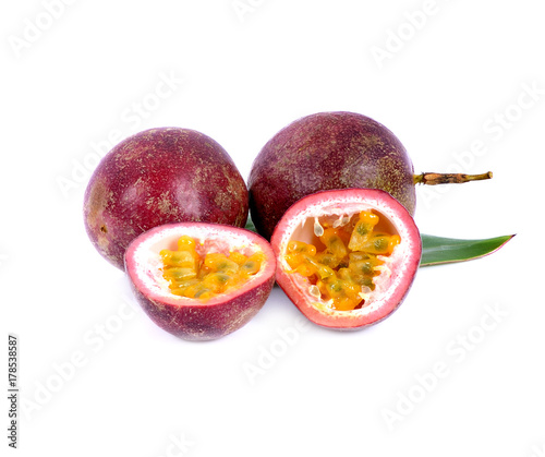 passionfruits isolated on white background