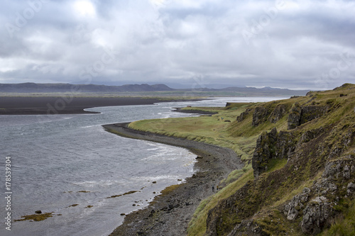 View to the black beach of Vatnsnesvegur photo
