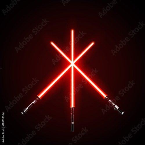 Canvas Print Red crossed light swords