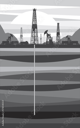 Tower and borehole for oil production